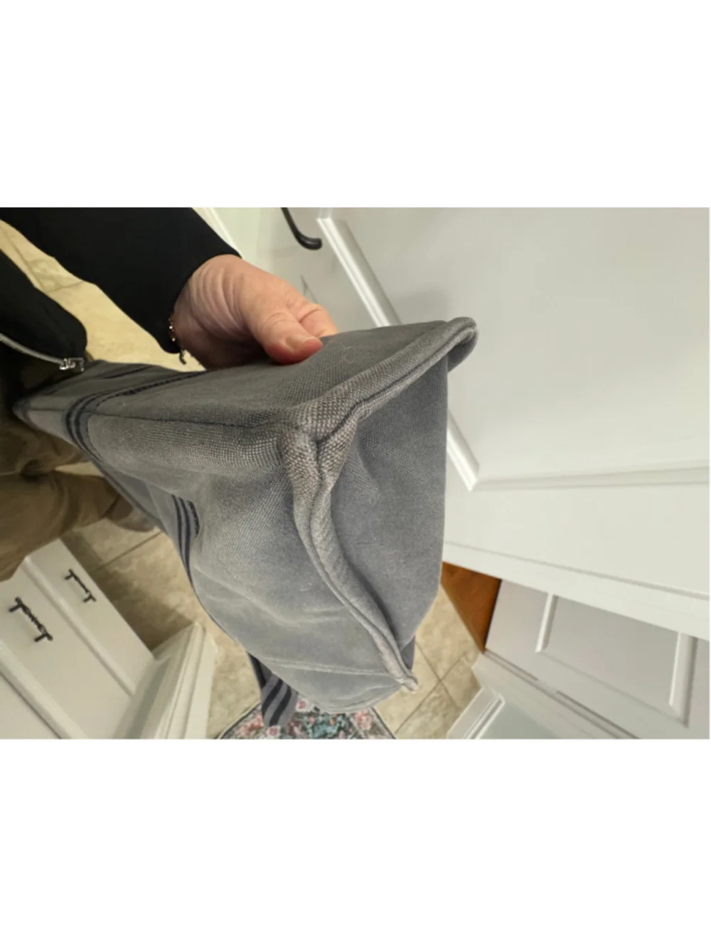 Hermès Fourre-Tout Canvas Tote Bag, Grey and Black Vintage